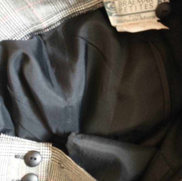 Vintage Academia 100% Wool Breamar High Waisted Pleated Plaid Lined Trousers S 6 - Picture 10 of 11